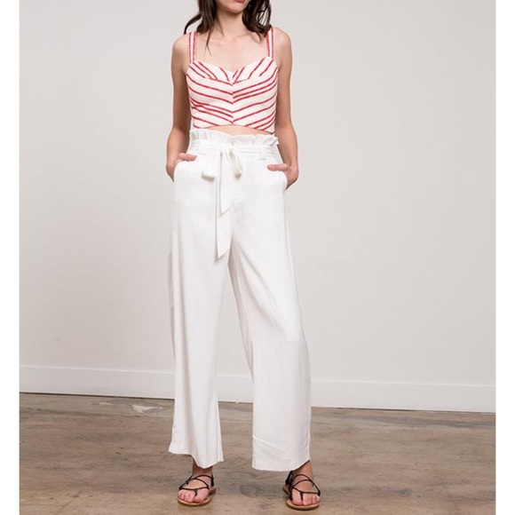 Navy Wide Leg Cropped Pant - Picture 14 of 15